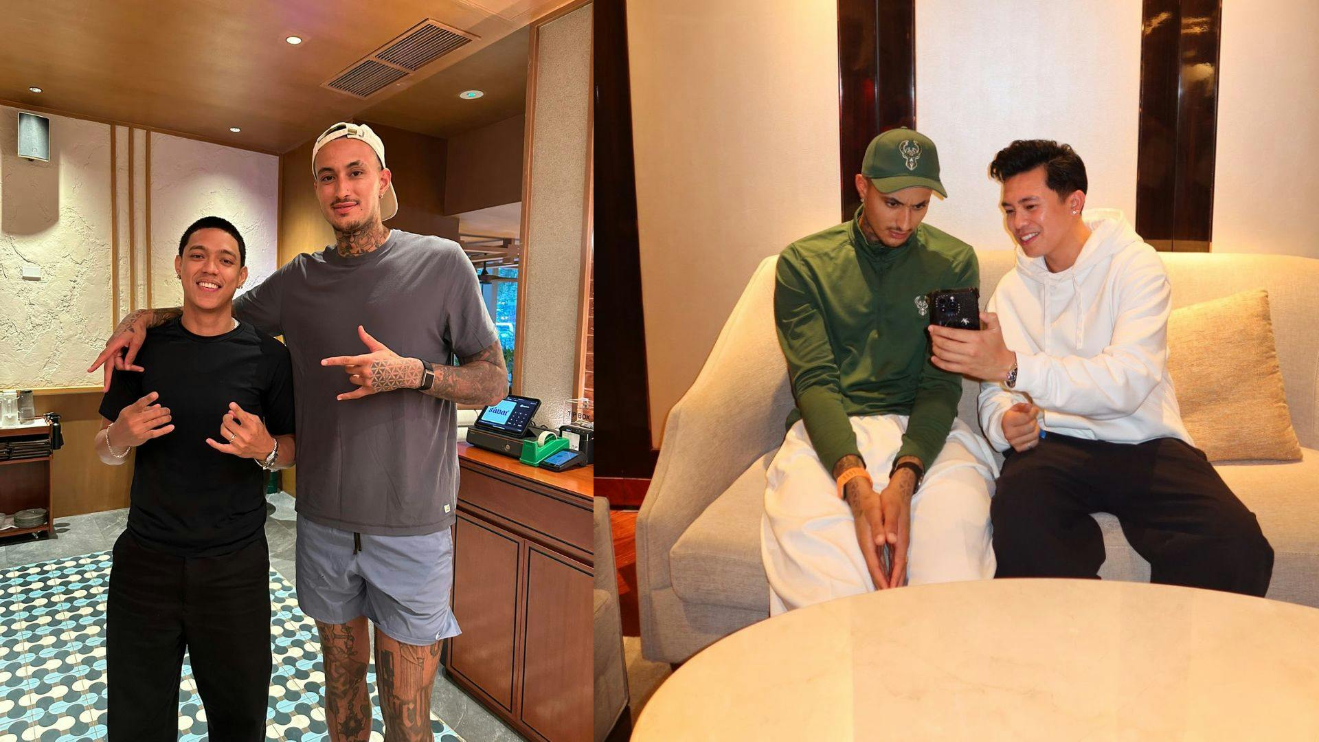Kyle Kuzma meets Nik Makino and Kimpoy Feliciano in Manila return